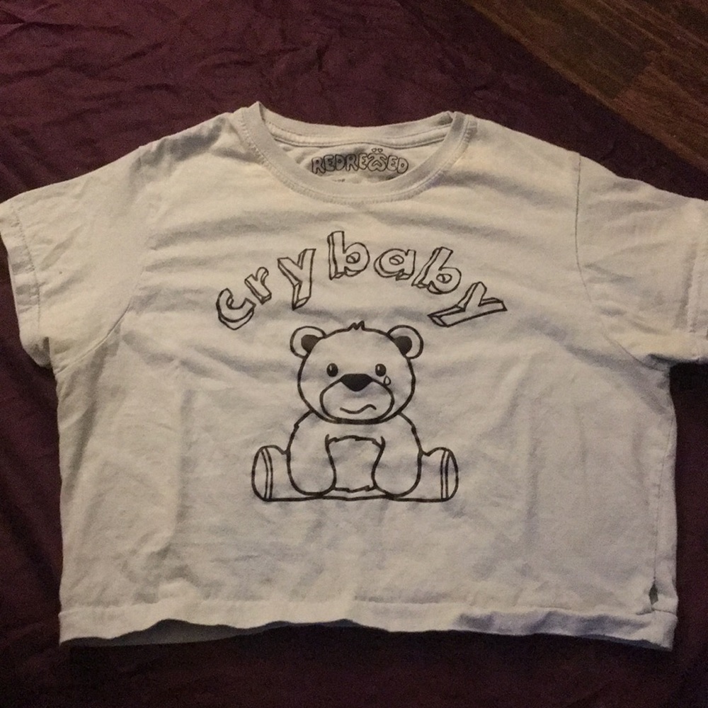 Baby blue crybaby crop top// REDRESSED
